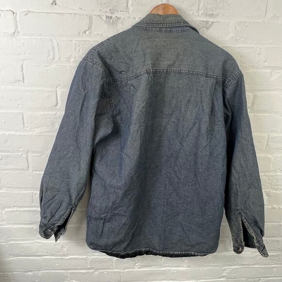 Wrangler Men's Front Button Shirt Jacket Long Sleeve Collared Neck Gray Size S - Picture 2 of 6